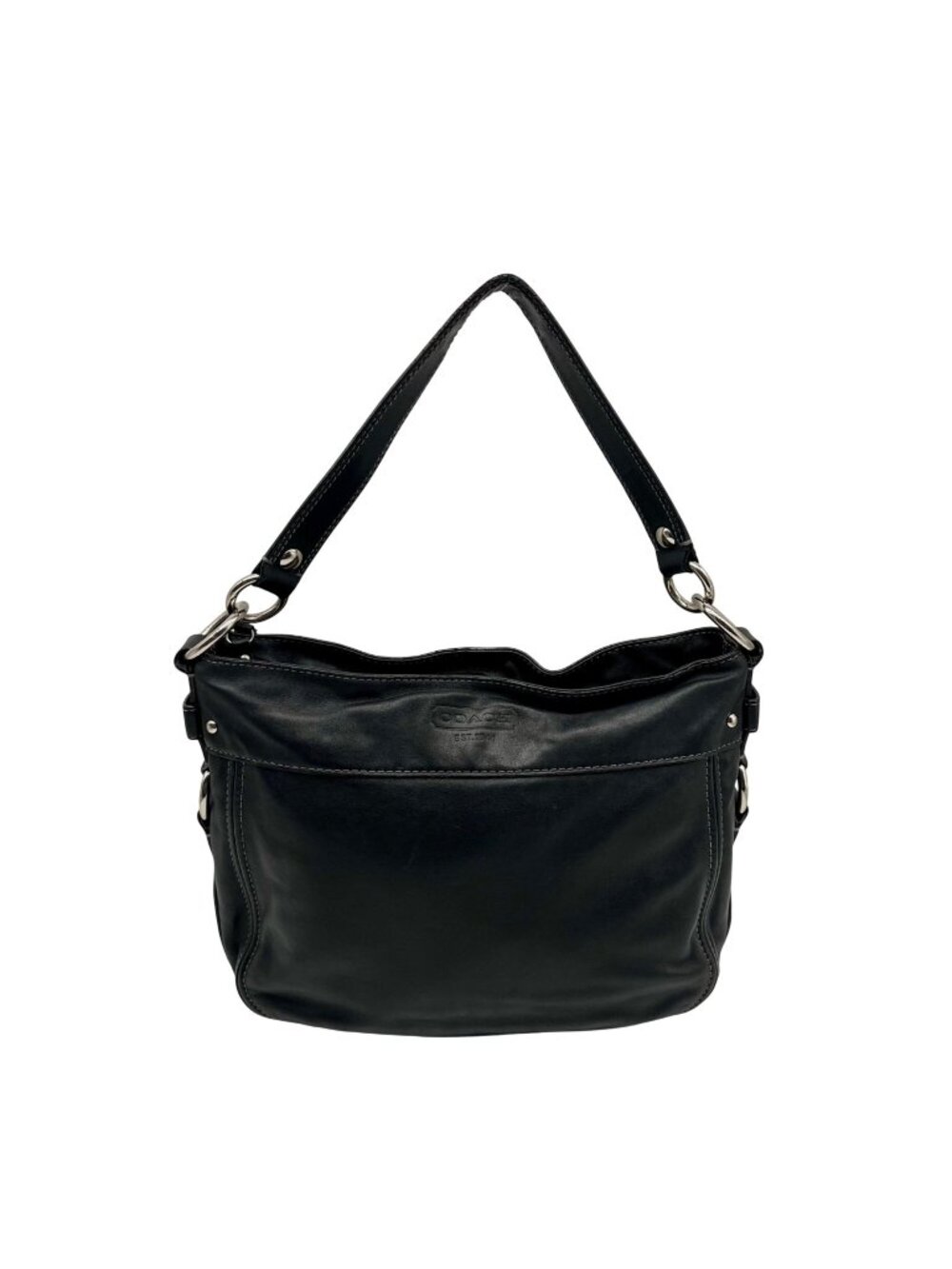 Coach Black Leather Zoe Hobo Shoulder Bag-F14707